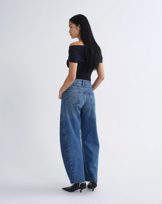 Women Luna High Rise Pieced Taper in Split - Agolde