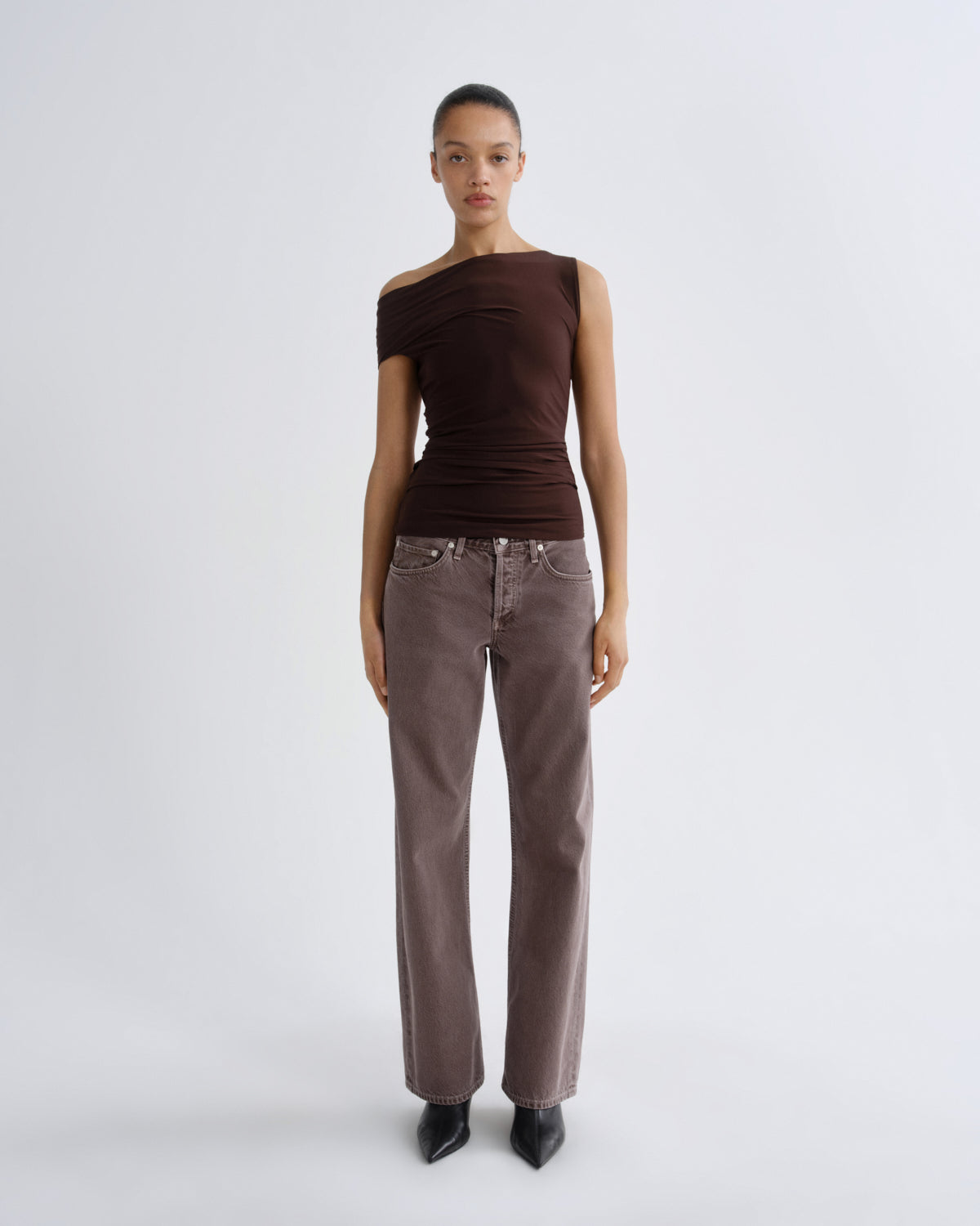 Women carlin top chocolate - Agolde