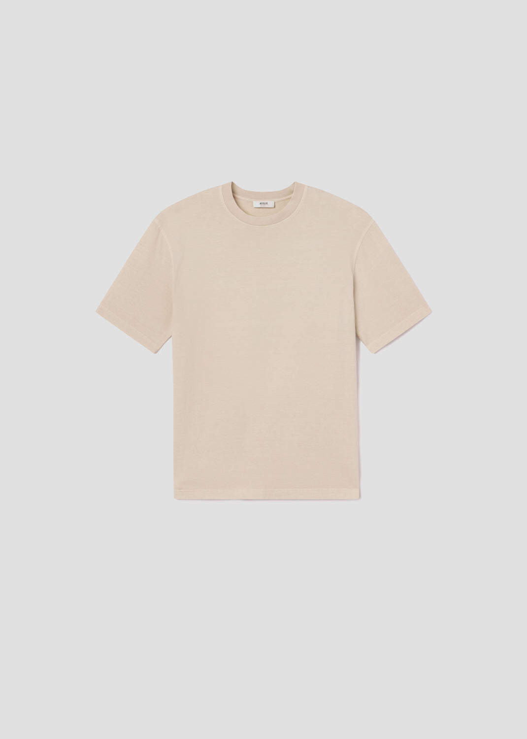 Men Asha Mock Neck Tee in Brown Rice - Agolde