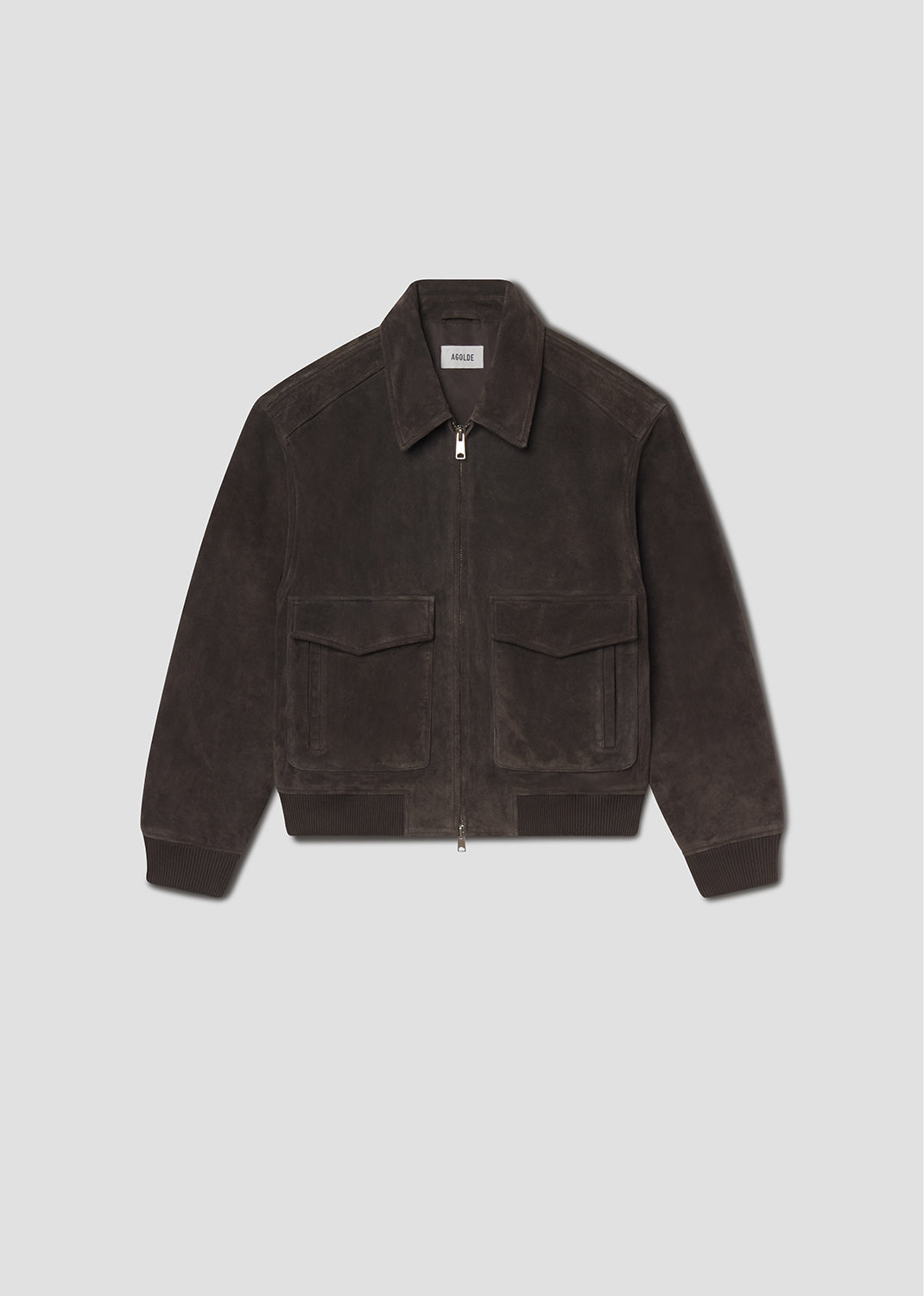 Men Emil Bomber in Seal Brown - Agolde