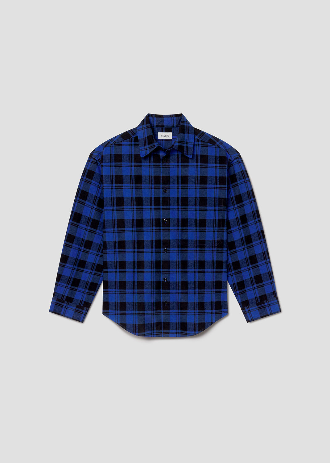 Men Stanhope Buffalo Plaid Shirt in Buffalo Check Cobalt - Agolde