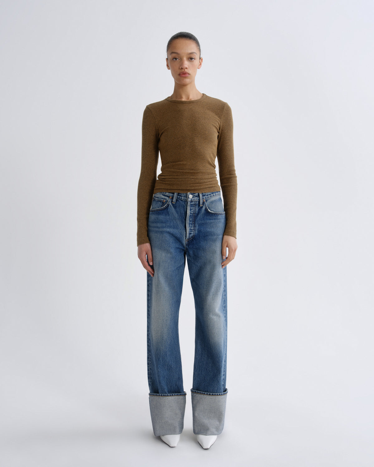 Women delphi slim tee brew - Agolde