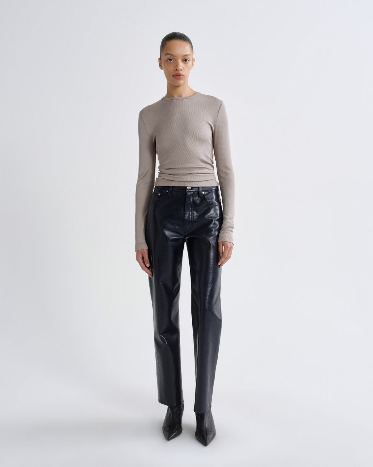 Women delphi slim tee taupe - Agolde