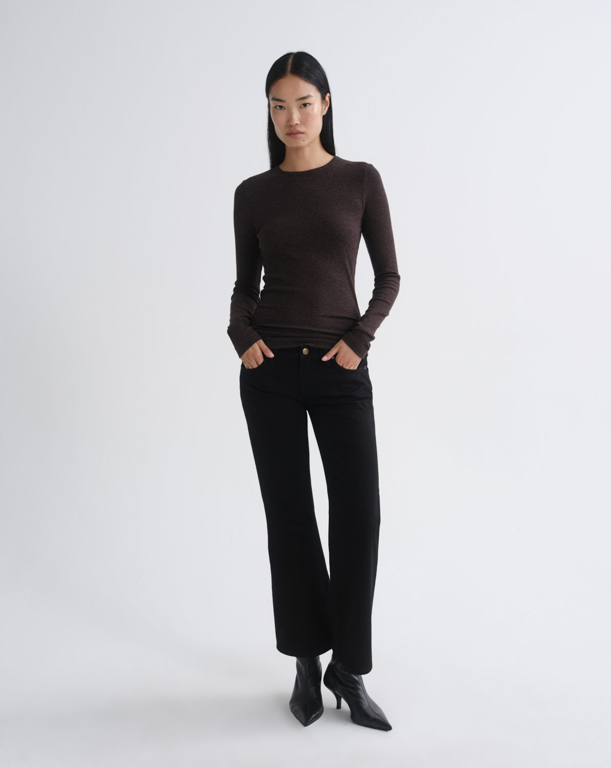 Women delphi slim tee ganache - Agolde