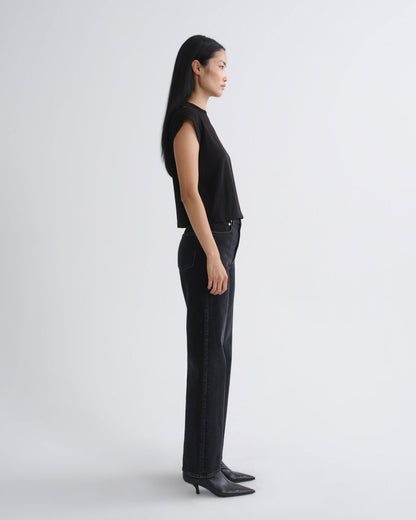 Women Bryce Cap Sleeve Tee in Black - Agolde