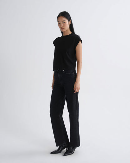 Women Bryce Cap Sleeve Tee in Black - Agolde