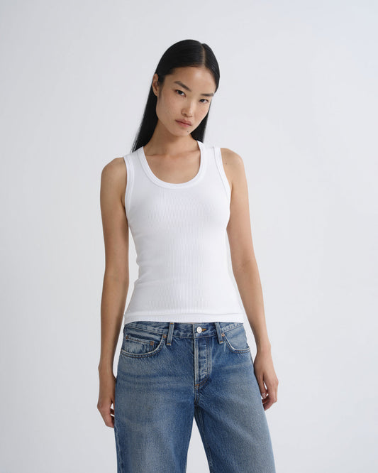 Women Poppy Tank in White - Agolde