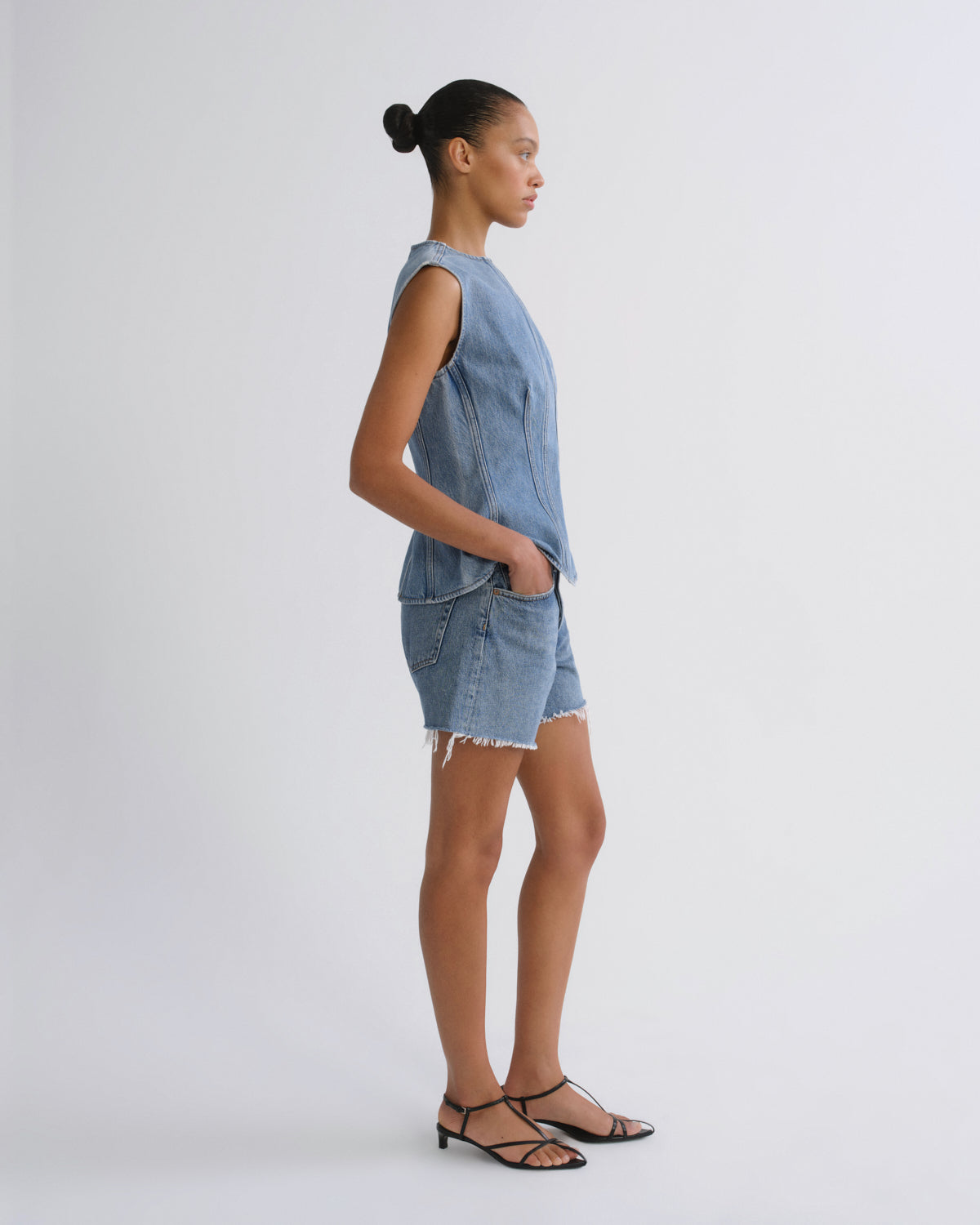 Women Parker Long Short in Skywave - Agolde