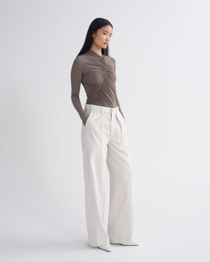 Women Low Curve Utility Jean in Bone - Agolde