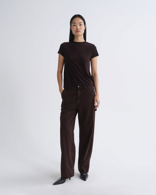Women Lyndon Polished Utility Jean Flyweight in Sloe Berry - Agolde