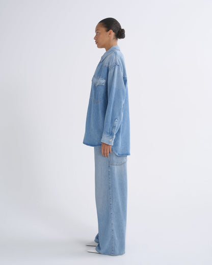 Women Lotta Western Shirt in Script - Agolde