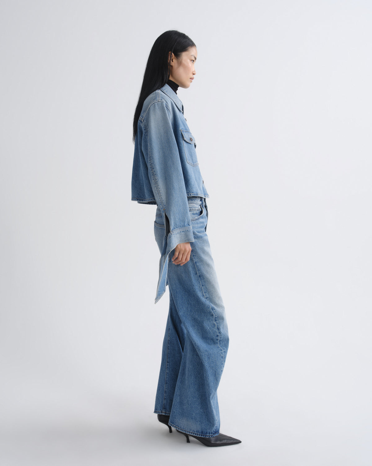 Women hewitt strap sleeve shirt index - Agolde
