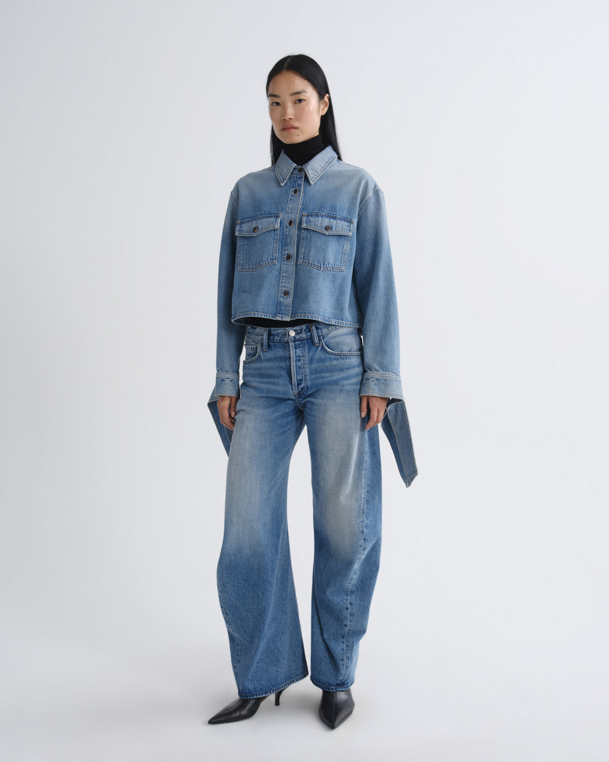Women hewitt strap sleeve shirt index - Agolde