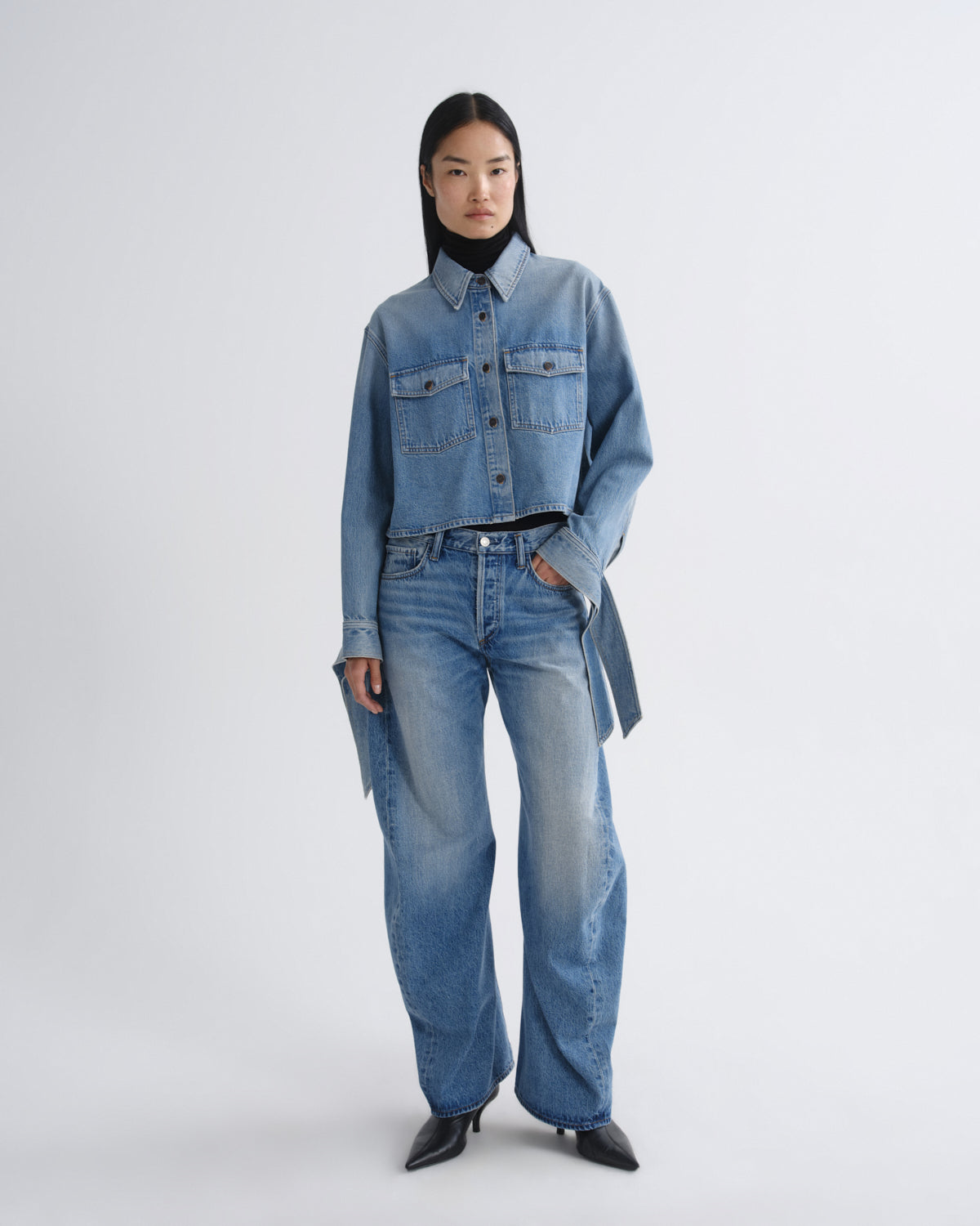 Women hewitt strap sleeve shirt index - Agolde