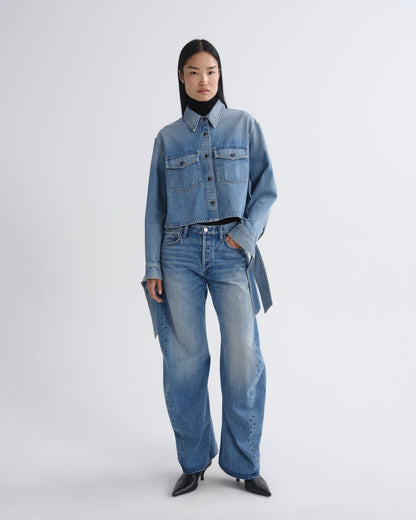 Women hewitt strap sleeve shirt index - Agolde