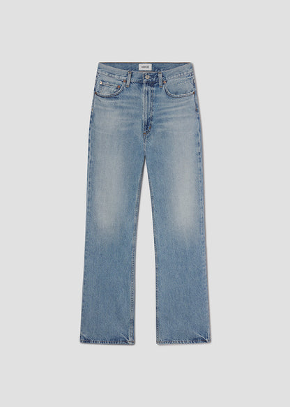 Women Leena Mid Rise Baby Flare Jean in Stream - Agolde