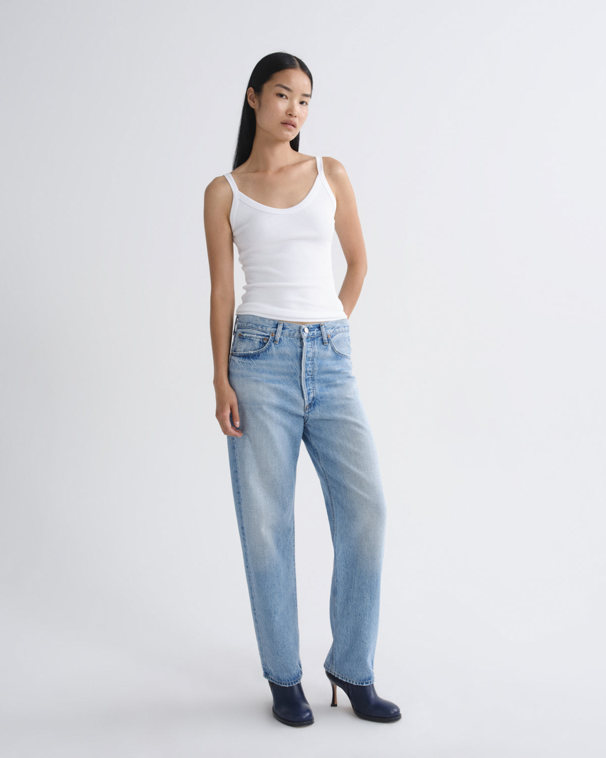 Women 90S Jean Mid Rise Loose in Stream - Agolde