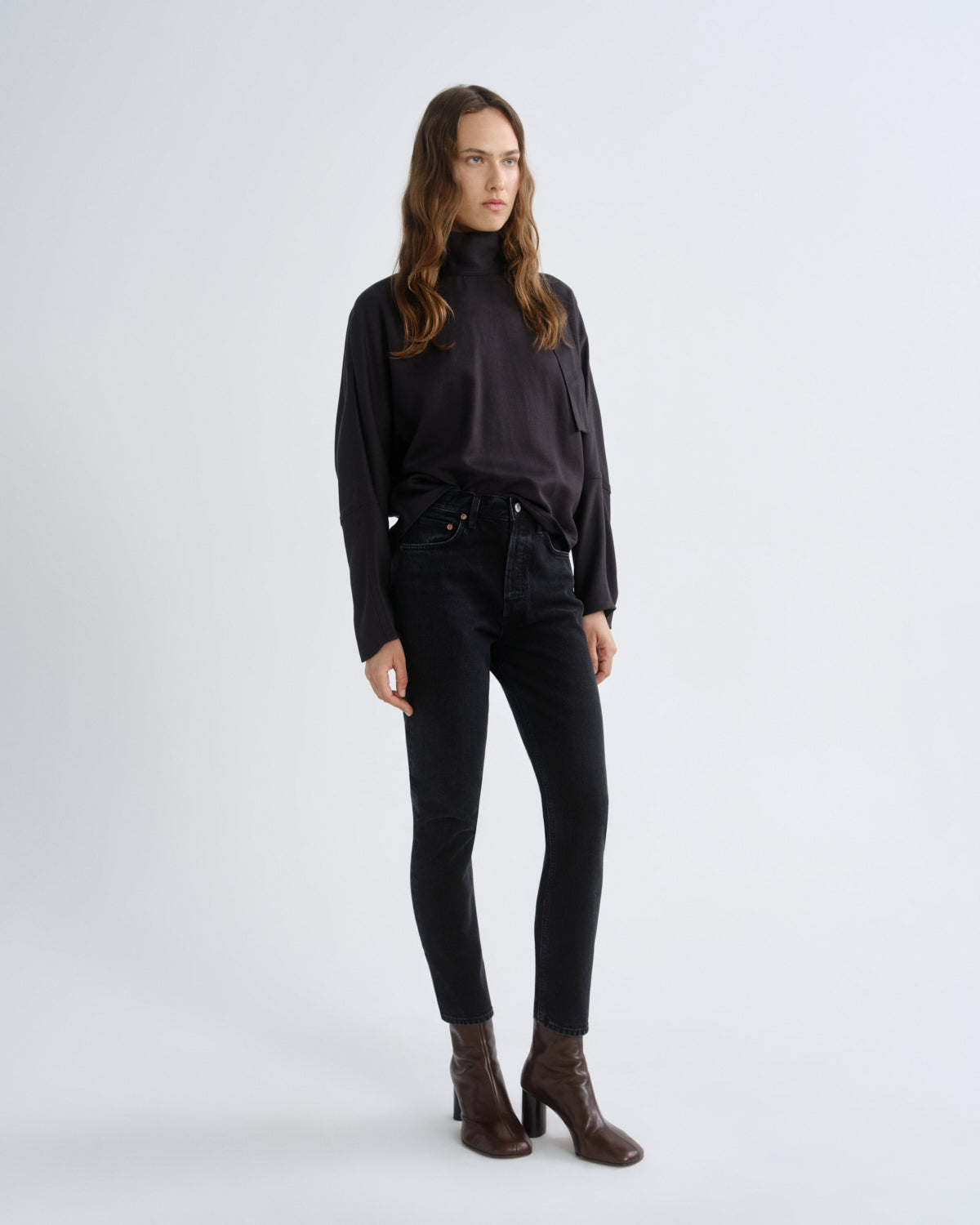 Women riley crop high rise straight track - Agolde