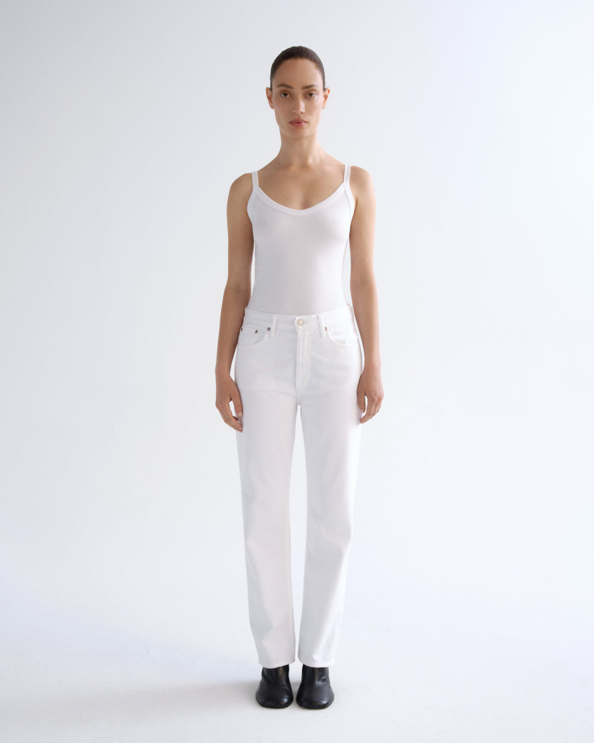 Women Lana High Rise Vintage Straight in Marshmallow - Agolde
