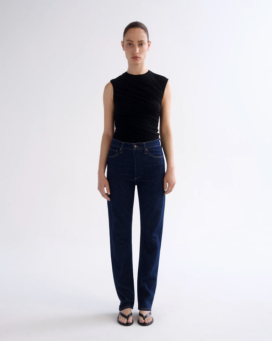 Women 90's Pinch Waist High Rise Straight Long (Comfort Stretch) in Reissue - Agolde