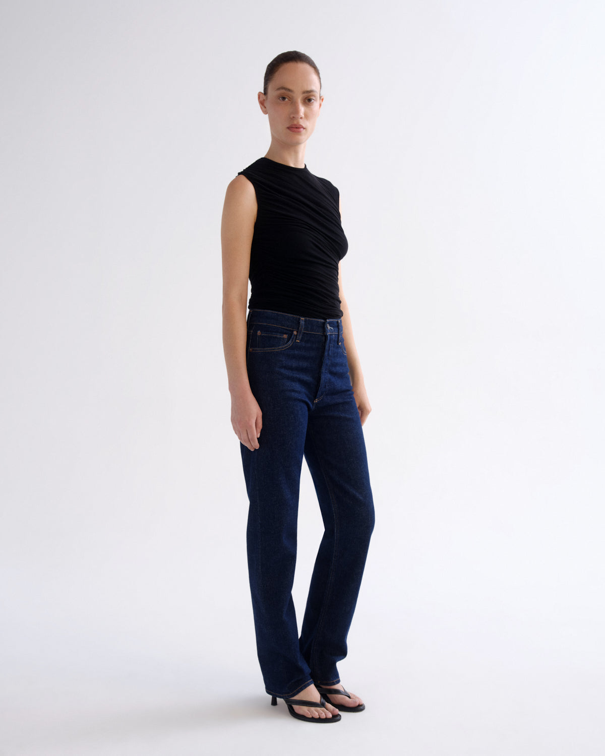 Women 90's Pinch Waist High Rise Straight Long (Comfort Stretch) in Reissue - Agolde