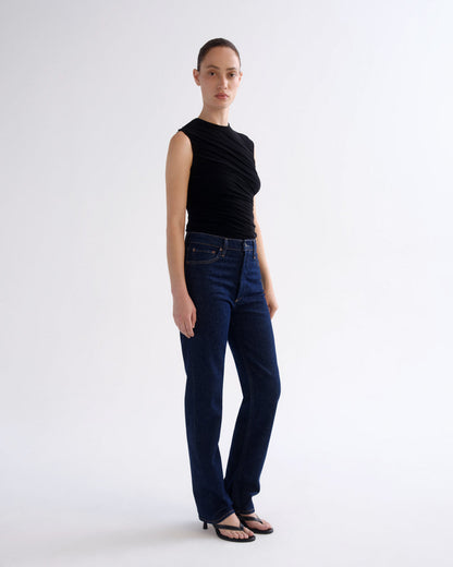 Women 90's Pinch Waist High Rise Straight Long (Comfort Stretch) in Reissue - Agolde
