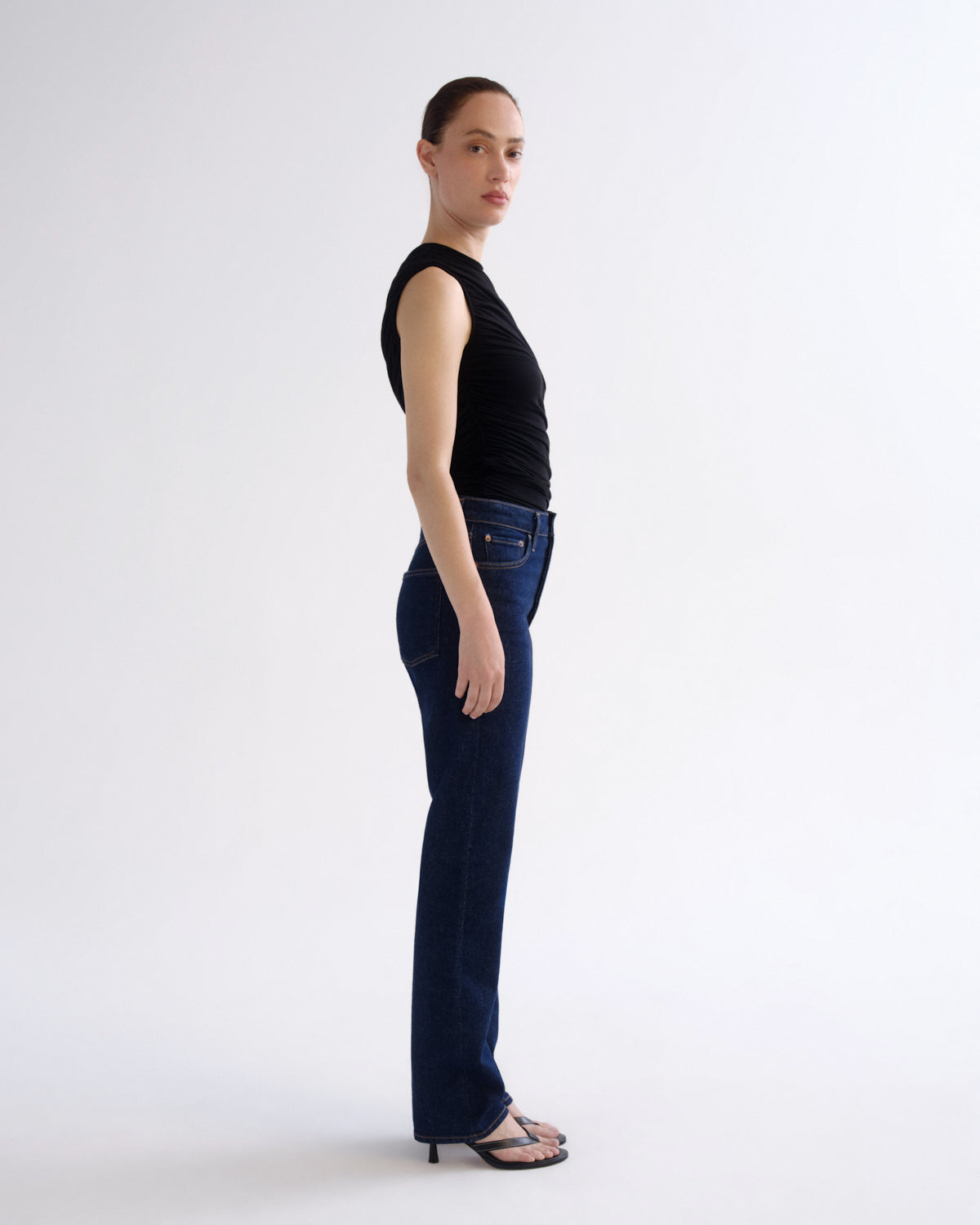 Women 90's Pinch Waist High Rise Straight Long (Comfort Stretch) in Reissue - Agolde