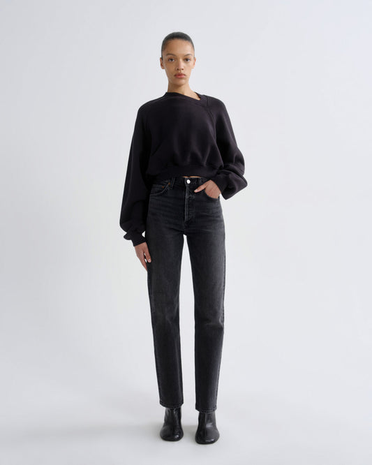 Women 90's Pinch Waist High Rise Straight Long (Weightless Stretch) in Radiu - Agolde