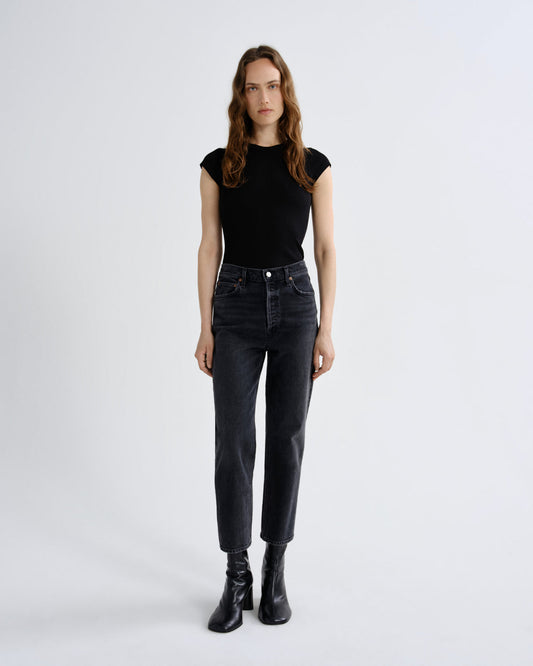 Women 90's Pinch Waist Crop (Weightless Stretch) in Radius - Agolde