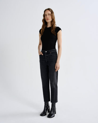 Women 90's Pinch Waist Crop (Weightless Stretch) in Radius - Agolde