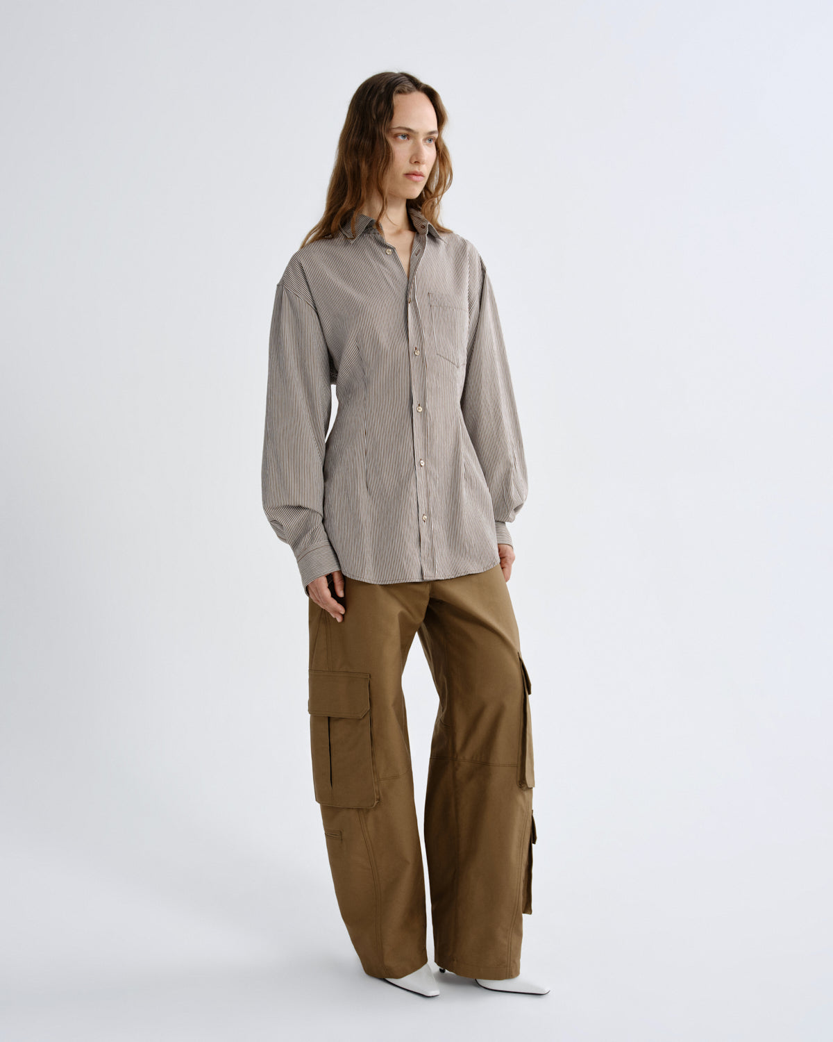 Women cinch shirt jakarta stripe - Agolde