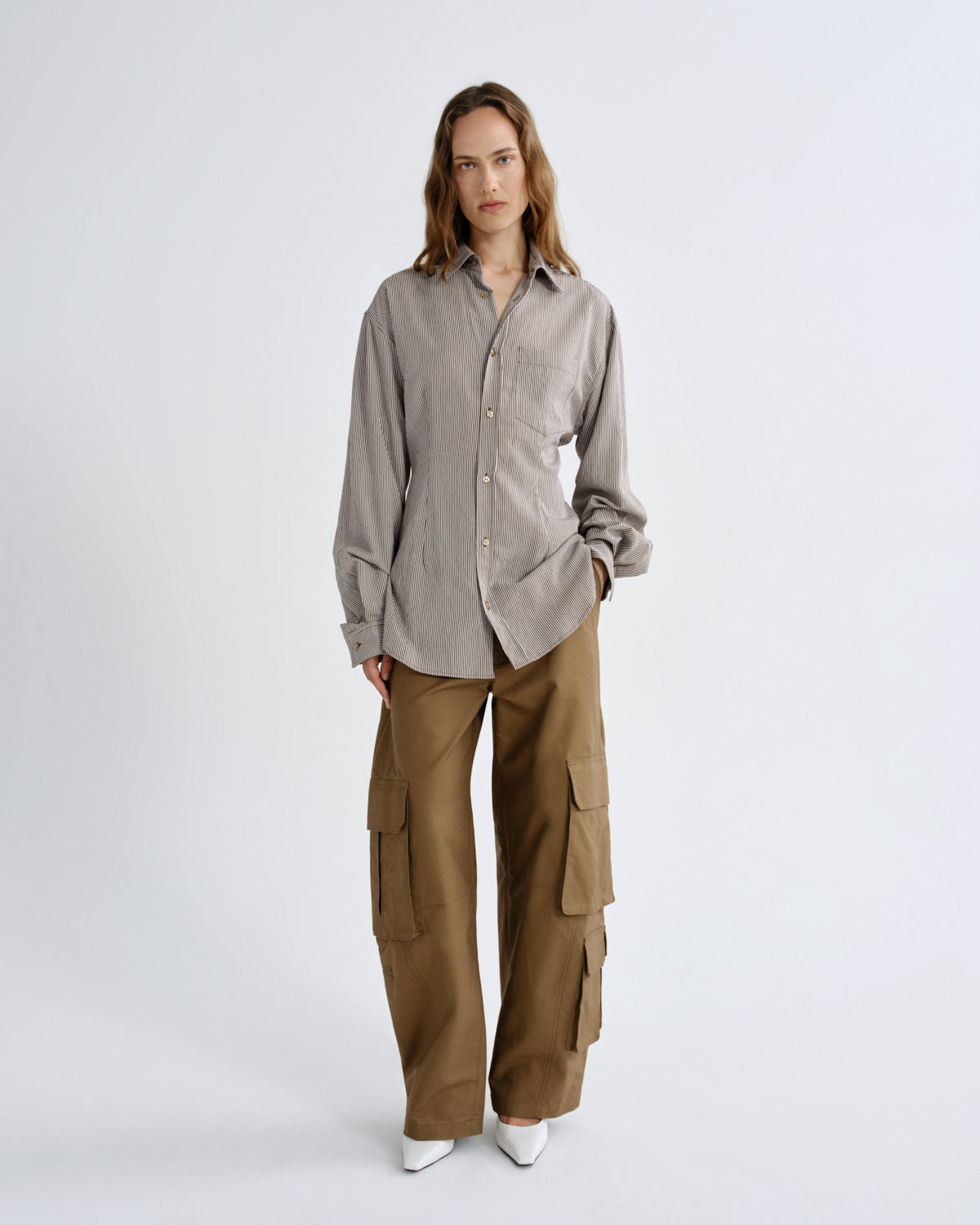 Women cinch shirt jakarta stripe - Agolde