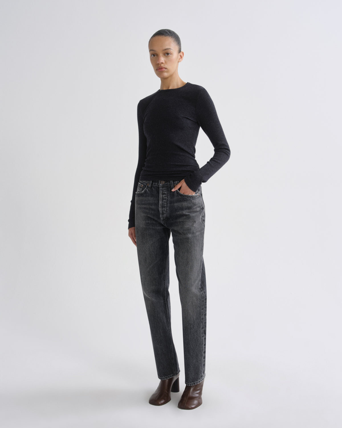 Women delphi slim tee obscura - Agolde