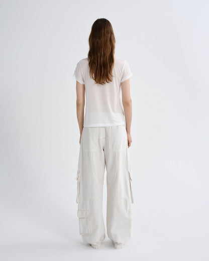 Women Long Line Adine Tee Tencel Jersey in Gesso - Agolde