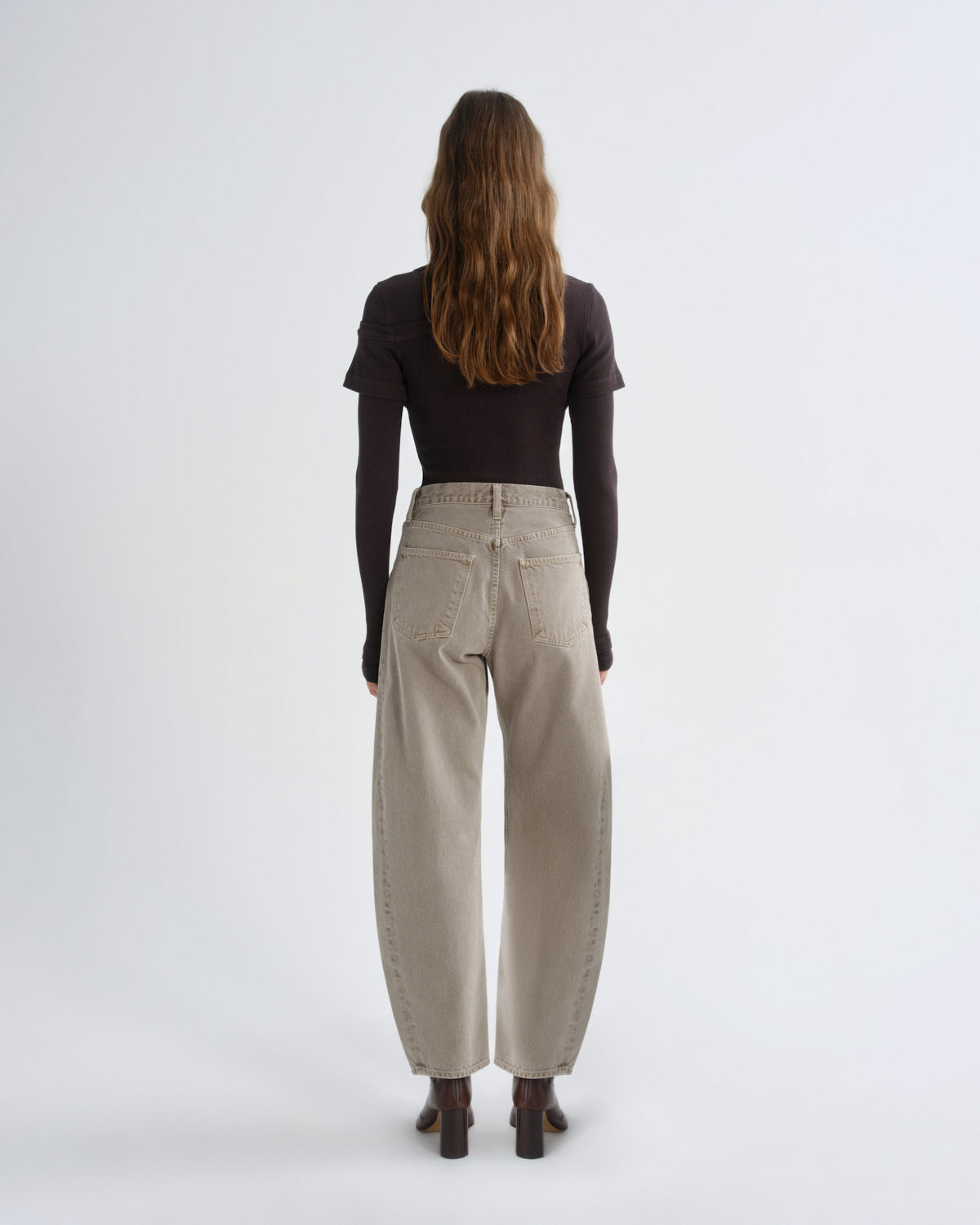 Women Luna High Rise Pieced Taper in Cedar - Agolde
