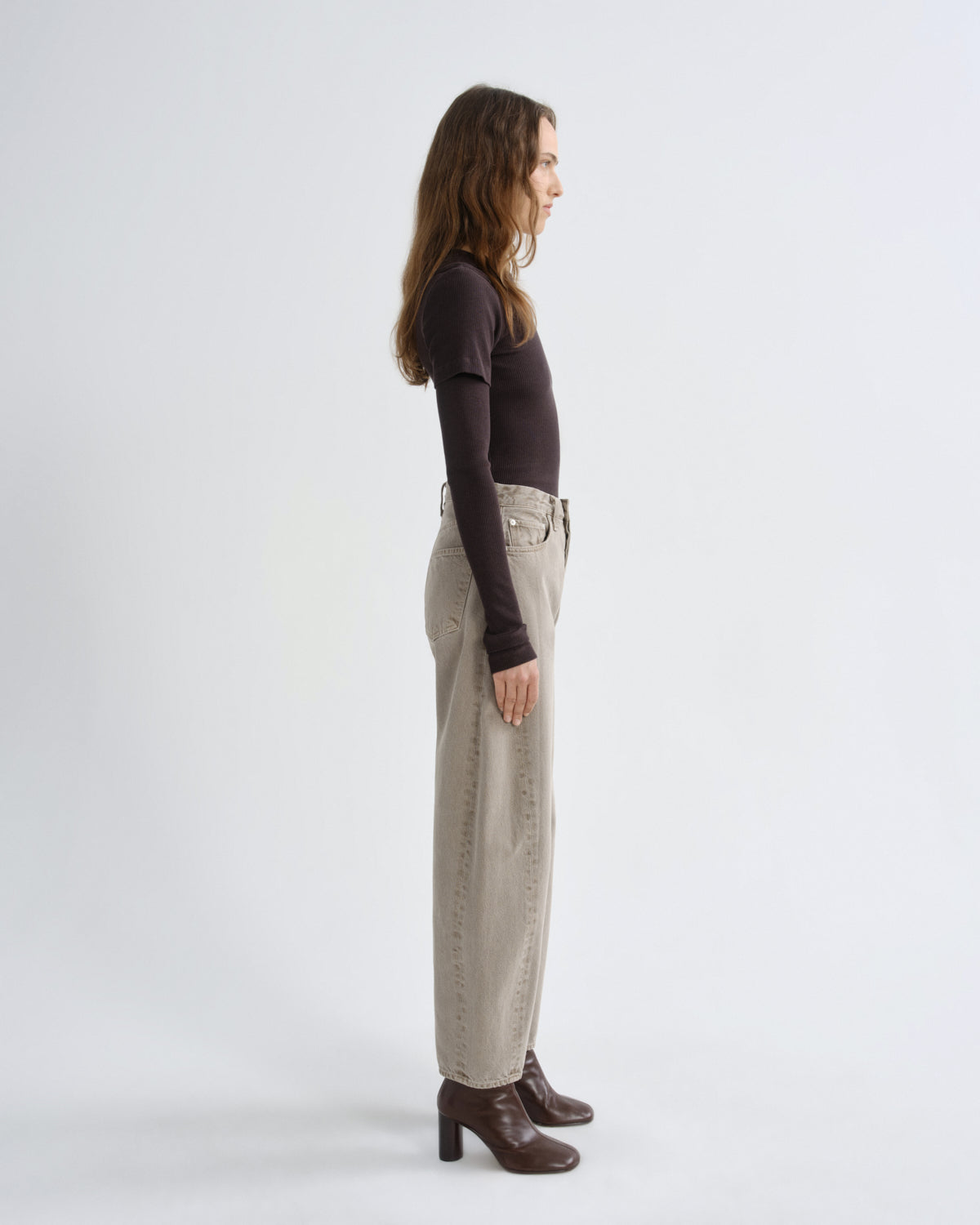 Women Luna High Rise Pieced Taper in Cedar - Agolde