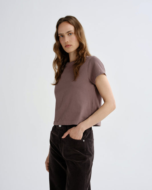 Women adine shrunken tee mauvine - Agolde