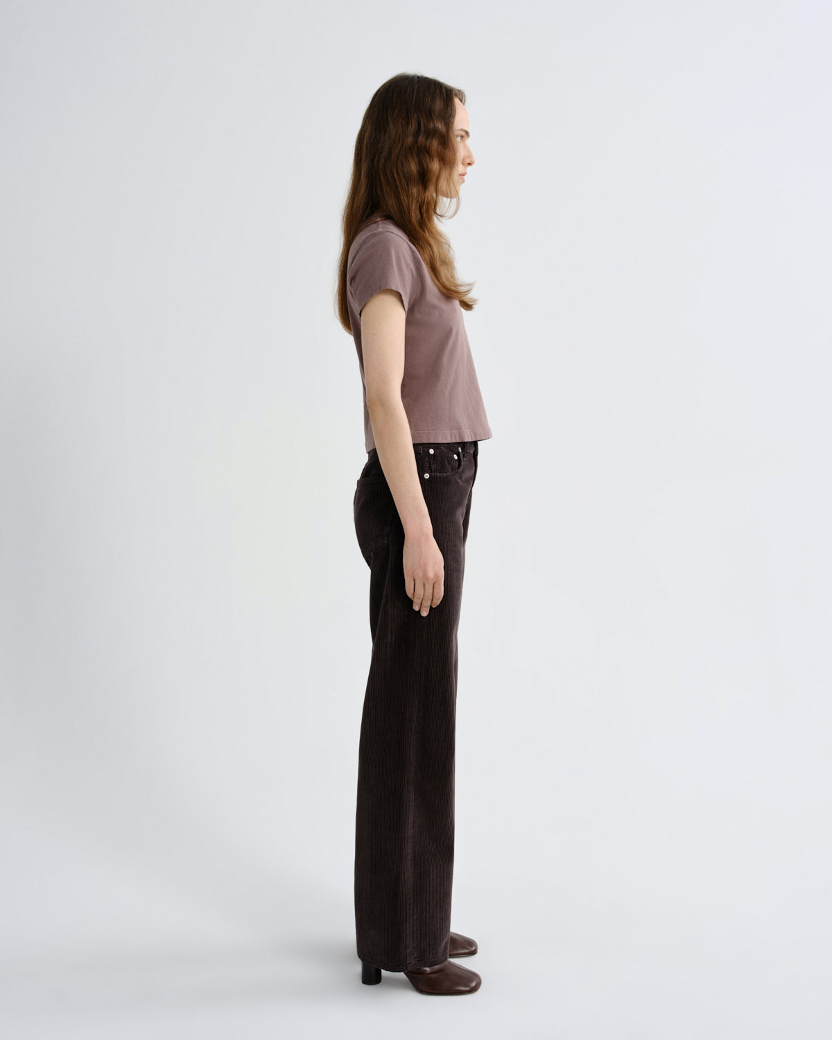 Women adine shrunken tee mauvine - Agolde