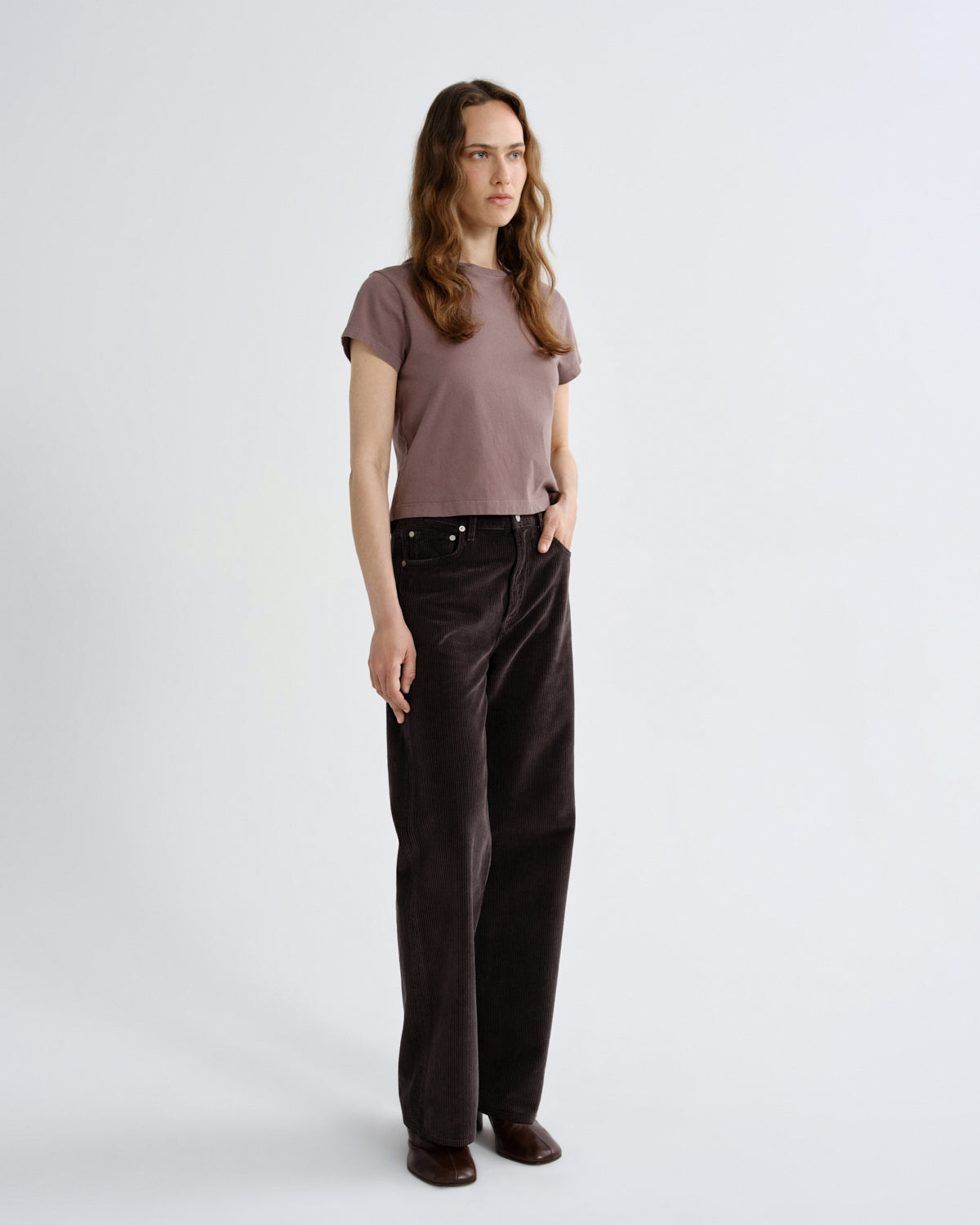 Women adine shrunken tee mauvine - Agolde
