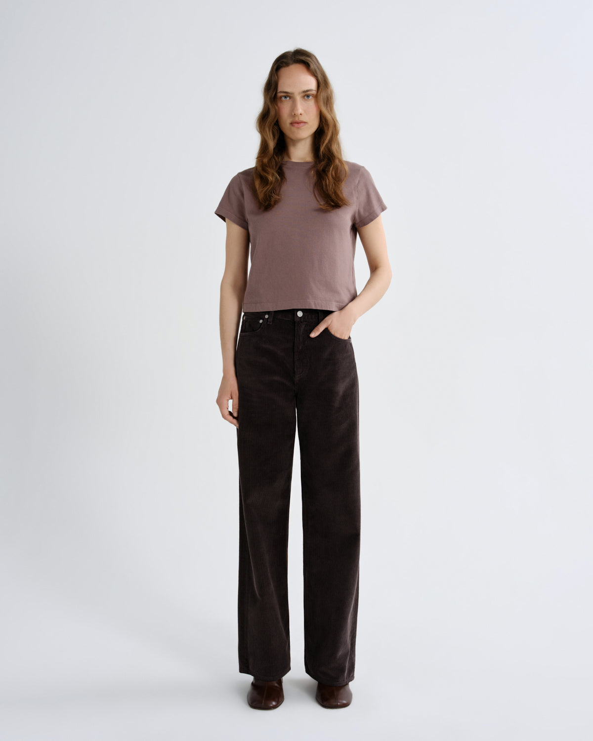 Women adine shrunken tee mauvine - Agolde