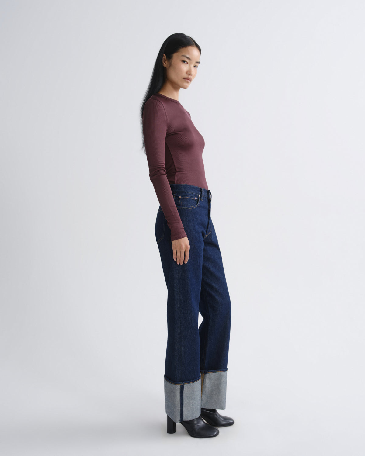 Women delphi slim tee corinth - Agolde