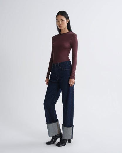 Women delphi slim tee corinth - Agolde