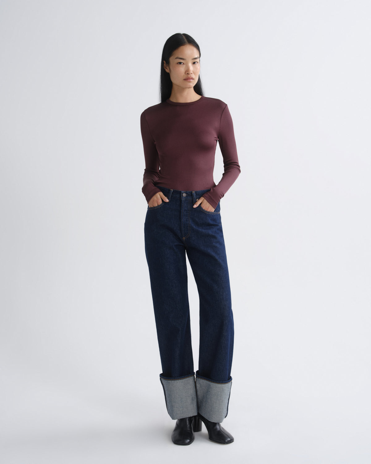 Women delphi slim tee corinth - Agolde
