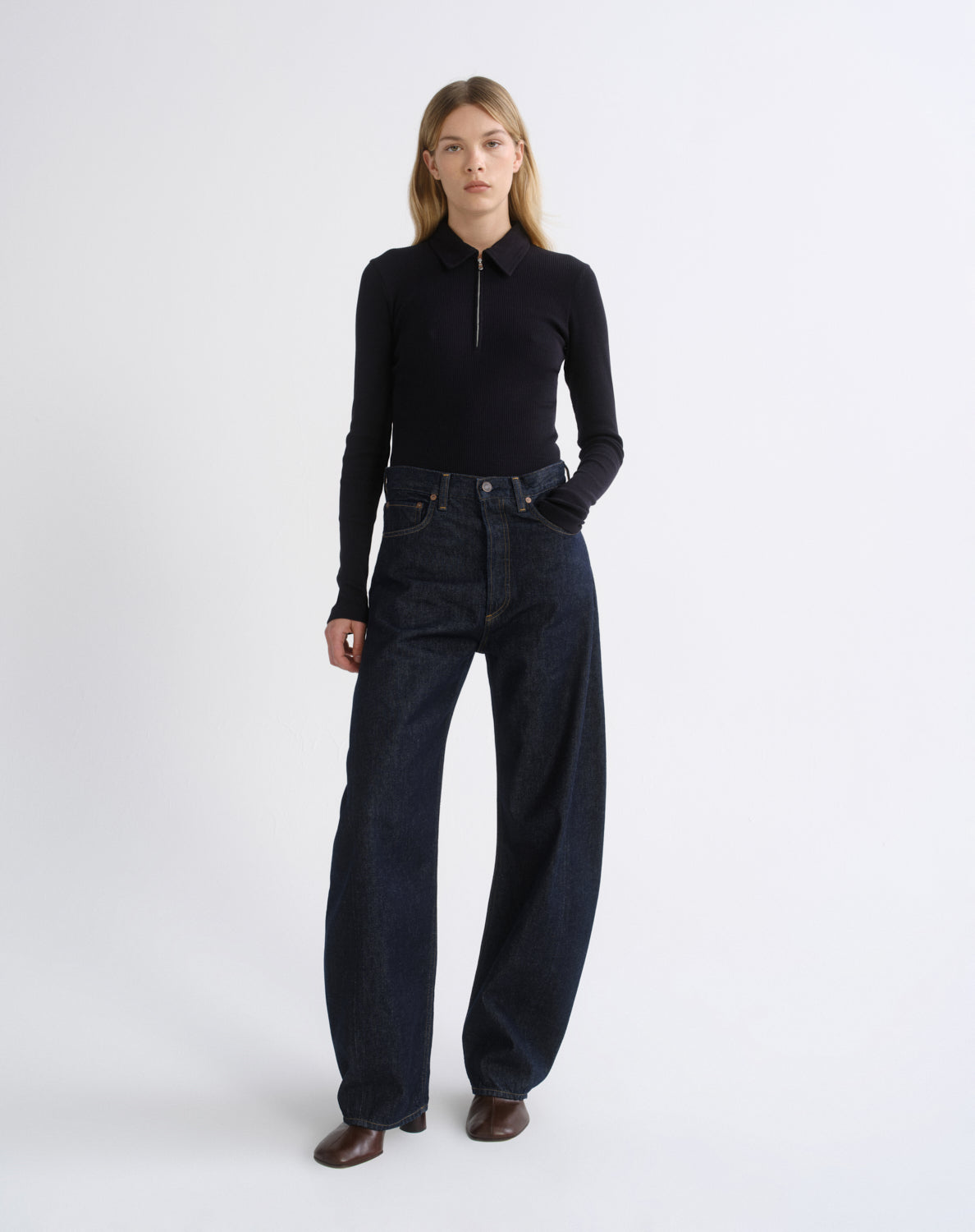 Women Luna High Rise Pieced Taper (Weightless) in Rinse - Agolde