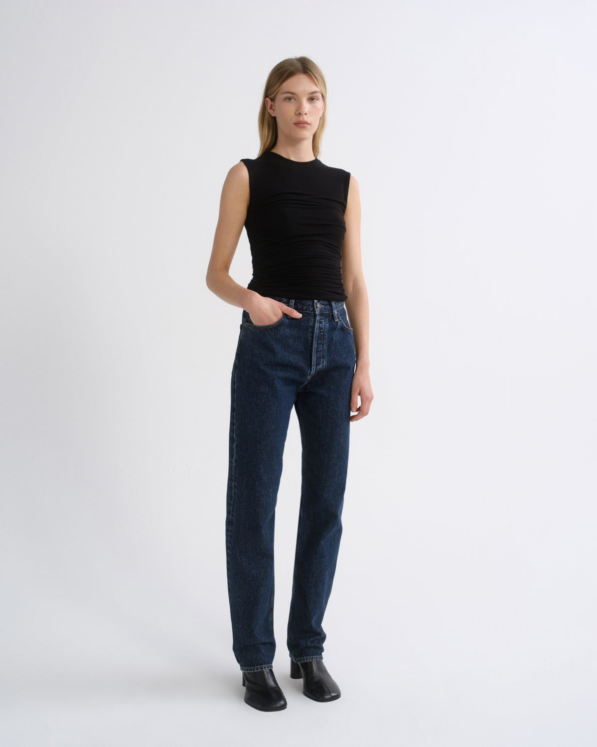 Women 90S Pinch Waist Long High Rise Straight in Pendulum - Agolde