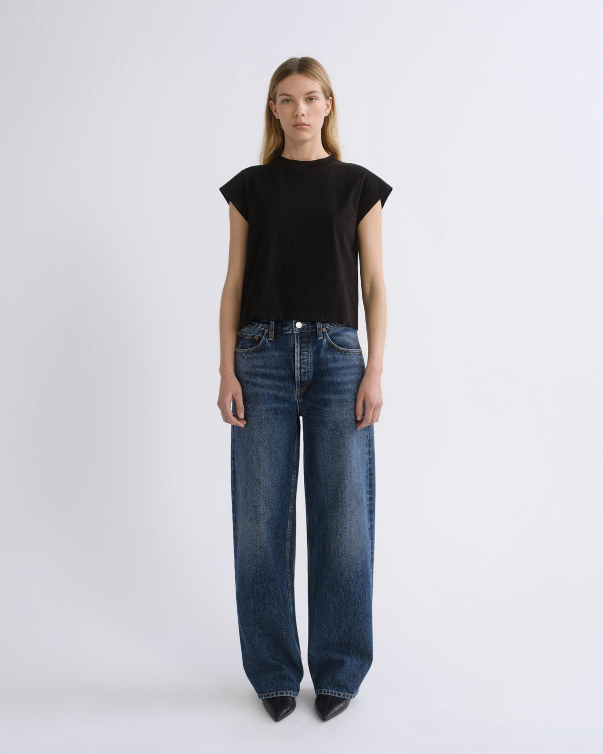 Women Arc Jean 32" in Shortwave - Agolde