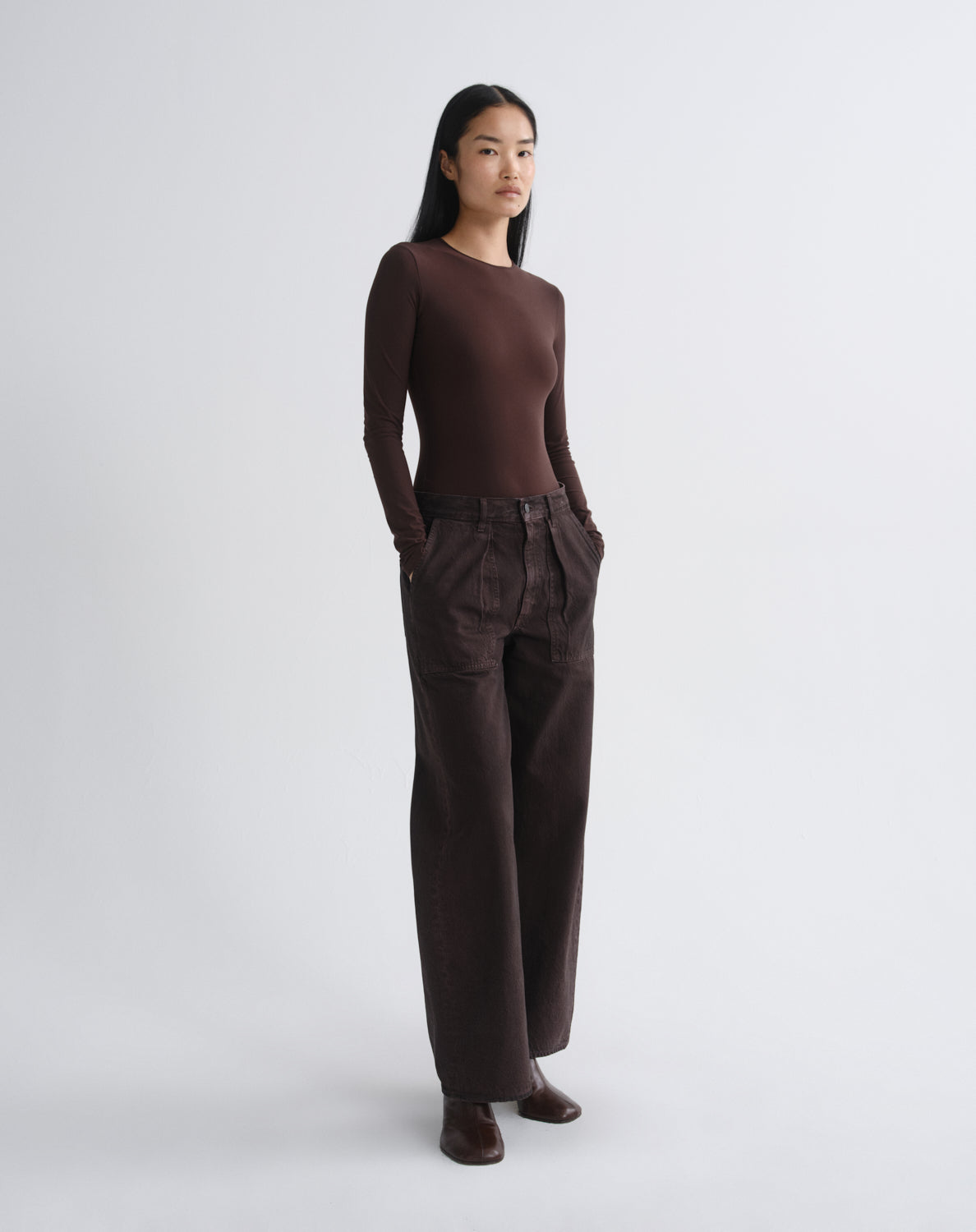 Women low curve utility jean petite 29 deep roast - Agolde