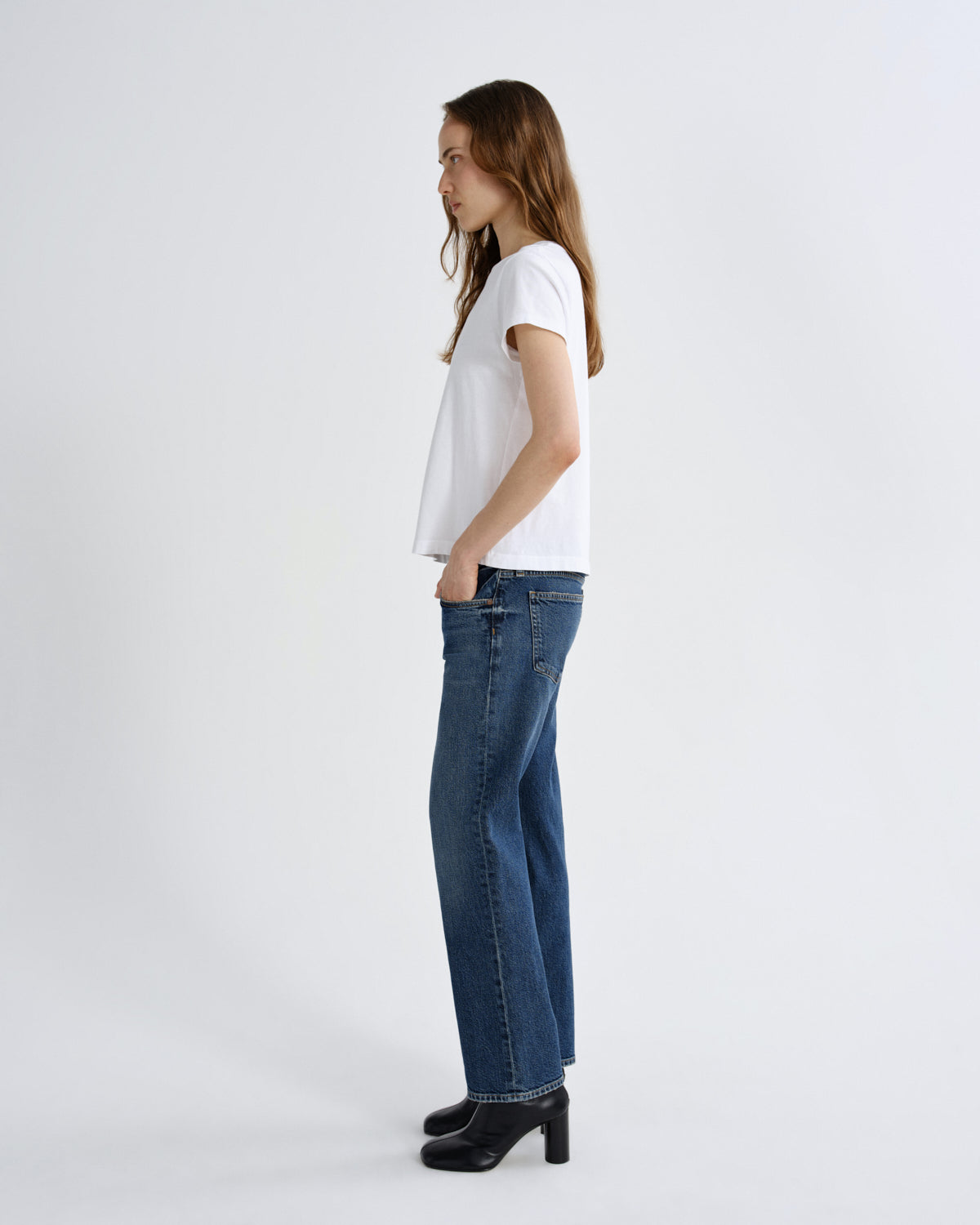 Women Stovepipe Jean 29 (Weightless Stretch) in Slick - Agolde