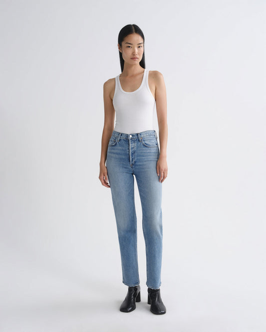 Women 90S Pinch Waist Long High Rise Straight in Renew - Agolde