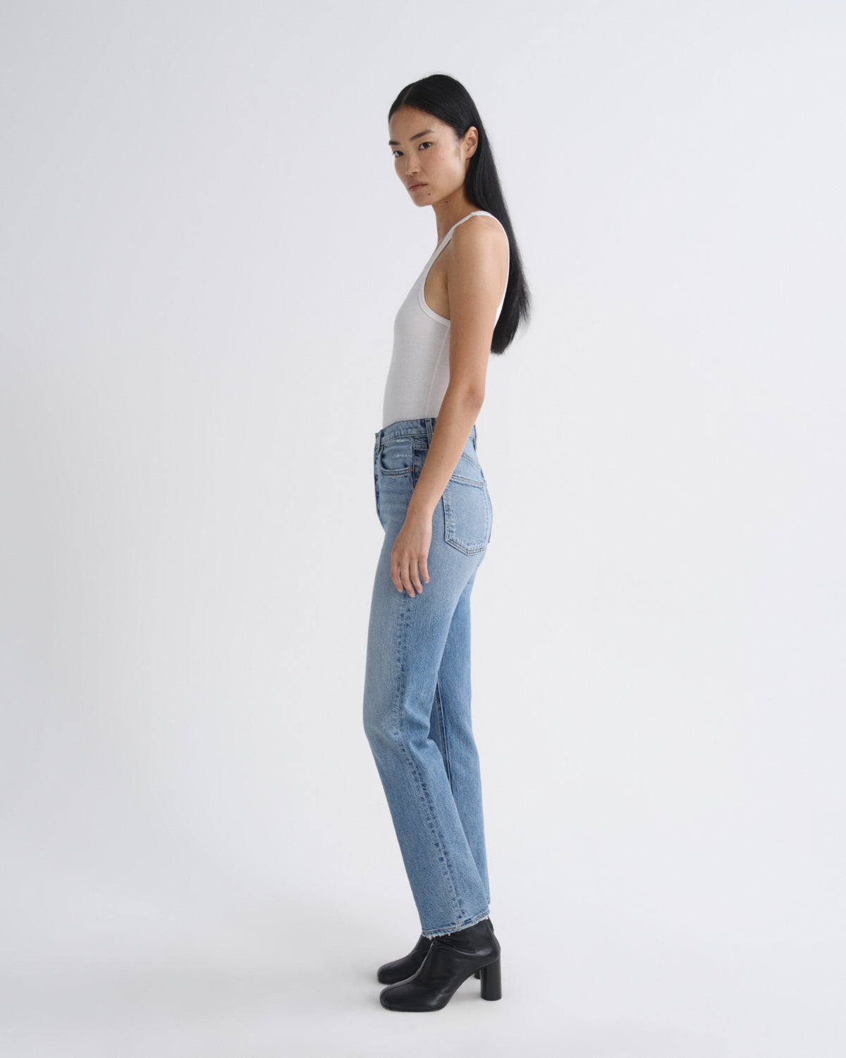Women 90S Pinch Waist Long High Rise Straight in Renew - Agolde